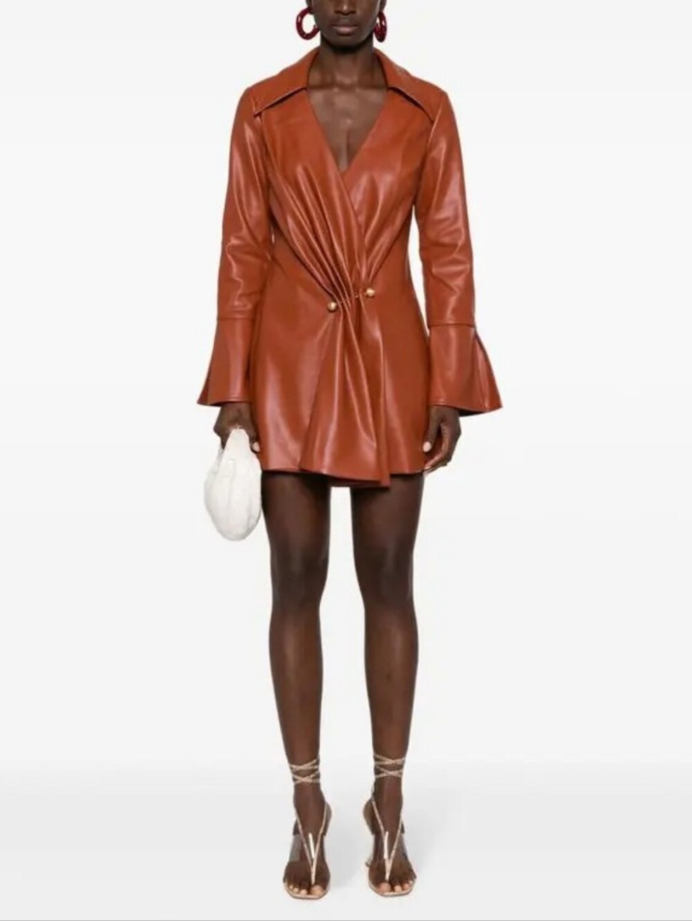Cult Gaia Mari Faux Leather Wrap Mini Dress *FLAW*